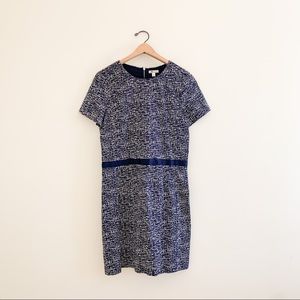 GAP Printed Navy Shift Mini Dress Career Wear Zip